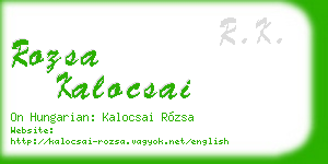 rozsa kalocsai business card